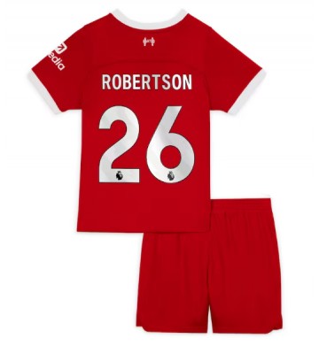 Lacne Dětský Futbalové dres Liverpool Andrew Robertson #26 2023-24 Krátky Rukáv - Domáci (+ trenírky)